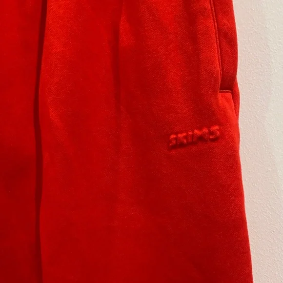 Skims red fleeced cotton blend sweatpants - Picture 2 of 4